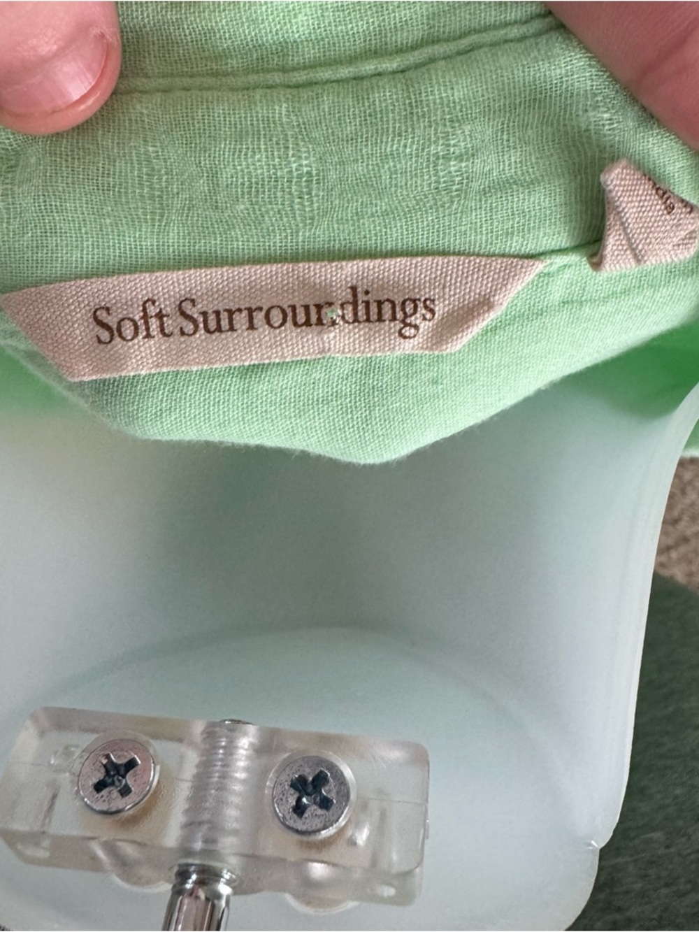 Soft Surroundings Escambia Gauze Green Cotton Tunic Button Up Shirt Size Large - Picture 8 of 9